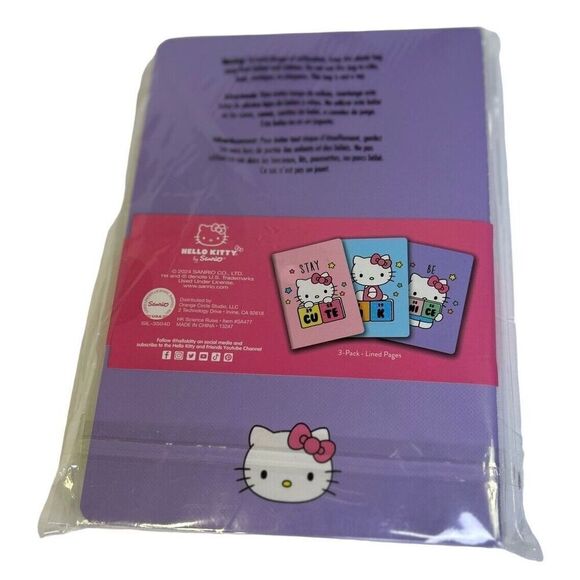 2024 Sanrio Hello Kitty Notebook 3 Trio Science Rules Cute HK Nice 80 Pages Ea. - Picture 2 of 7